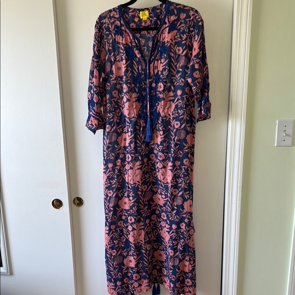 Roller Rabbit Floral Embroidered Caftan M